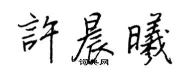 王正良許晨曦行書個性簽名怎么寫