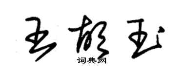 朱錫榮王胡玉草書個性簽名怎么寫