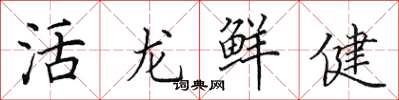 田英章活龍鮮健楷書怎么寫