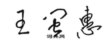 駱恆光王閩惠草書個性簽名怎么寫