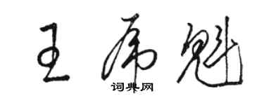 駱恆光王虎魁草書個性簽名怎么寫