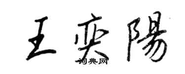 王正良王奕陽行書個性簽名怎么寫