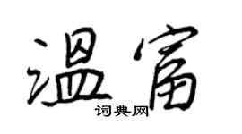 王正良溫富行書個性簽名怎么寫