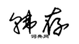 朱錫榮韓存草書個性簽名怎么寫