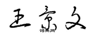 曾慶福王景文草書個性簽名怎么寫