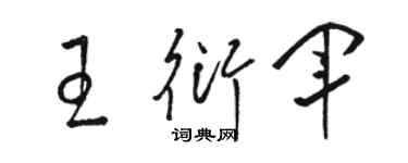 駱恆光王衍軍草書個性簽名怎么寫