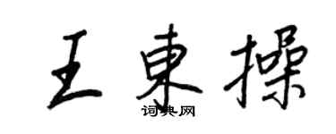 王正良王東操行書個性簽名怎么寫