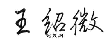 駱恆光王紹微行書個性簽名怎么寫