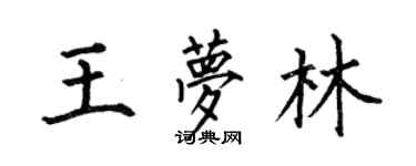 何伯昌王夢林楷書個性簽名怎么寫