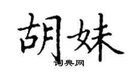 丁謙胡妹楷書個性簽名怎么寫