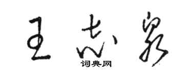 駱恆光王志泉草書個性簽名怎么寫