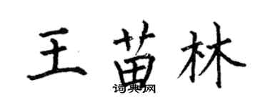 何伯昌王苗林楷書個性簽名怎么寫