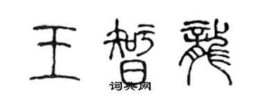 陳聲遠王智龍篆書個性簽名怎么寫