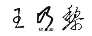 駱恆光王乃黎草書個性簽名怎么寫