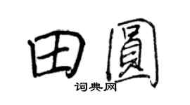 王正良田圓行書個性簽名怎么寫