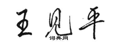 駱恆光王見平行書個性簽名怎么寫