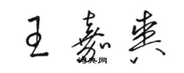 駱恆光王嘉爽草書個性簽名怎么寫