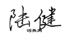 駱恆光陸健行書個性簽名怎么寫