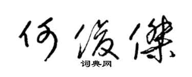 梁錦英何俊傑草書個性簽名怎么寫