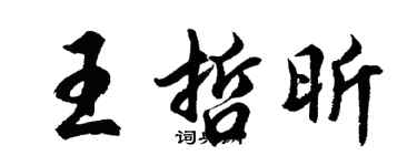 胡問遂王哲昕行書個性簽名怎么寫