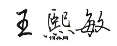 駱恆光王熙敏行書個性簽名怎么寫