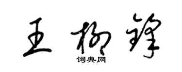 梁錦英王柳鋒草書個性簽名怎么寫