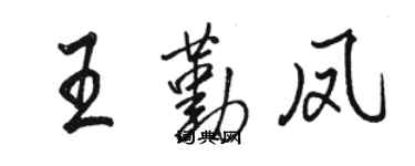 駱恆光王勤鳳行書個性簽名怎么寫