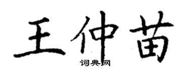 丁謙王仲苗楷書個性簽名怎么寫