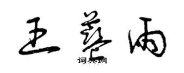 曾慶福王藍雨草書個性簽名怎么寫