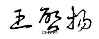 曾慶福王啟揚草書個性簽名怎么寫