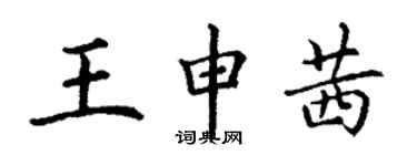 丁謙王申茜楷書個性簽名怎么寫