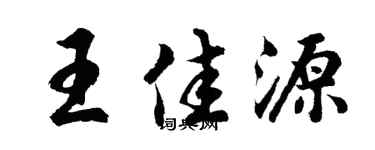 胡問遂王佳源行書個性簽名怎么寫