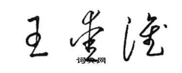 駱恆光王愛淮草書個性簽名怎么寫