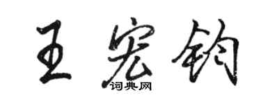 駱恆光王宏鈞行書個性簽名怎么寫