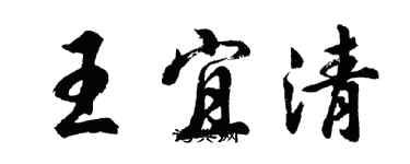 胡問遂王宜清行書個性簽名怎么寫