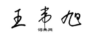 梁錦英王韋旭草書個性簽名怎么寫