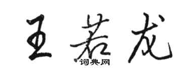 駱恆光王若龍行書個性簽名怎么寫