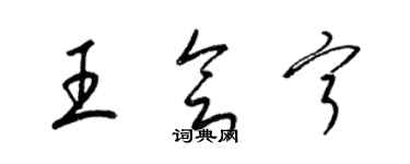 梁錦英王會寧草書個性簽名怎么寫
