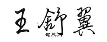 駱恆光王舒翼行書個性簽名怎么寫