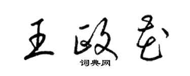 梁錦英王政花草書個性簽名怎么寫