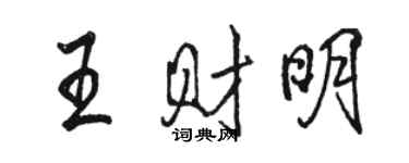 駱恆光王財明行書個性簽名怎么寫