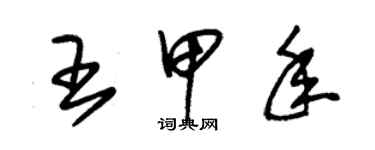 朱錫榮王甲年草書個性簽名怎么寫