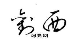 梁錦英劉西草書個性簽名怎么寫