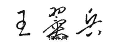 駱恆光王翼兵草書個性簽名怎么寫