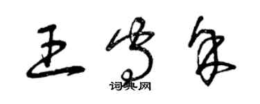 曾慶福王守余草書個性簽名怎么寫