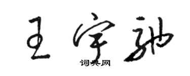 駱恆光王宇弛草書個性簽名怎么寫