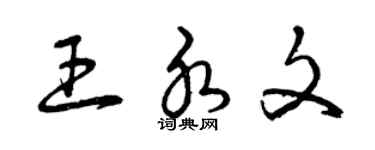 曾慶福王水文草書個性簽名怎么寫