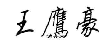 王正良王鷹豪行書個性簽名怎么寫