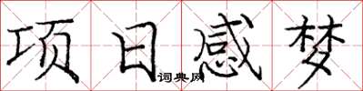 龐中華項日感夢楷書怎么寫