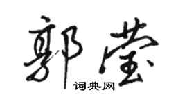 駱恆光郭瑩行書個性簽名怎么寫